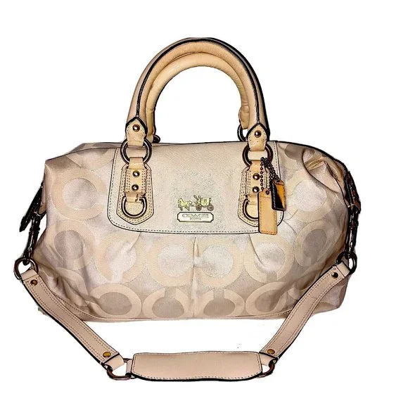 Coach Bags Coach 2943 Madison Sabrina Op Art White Satchel